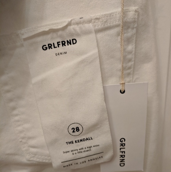 NWT GRLFRND Kendall Crop Skinny Jeans White 28 - Picture 5 of 7